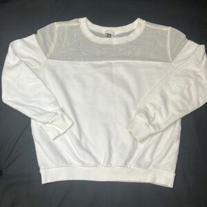 H&M Divided white sweatshirt with sheer shoulders panel woman’s size medium